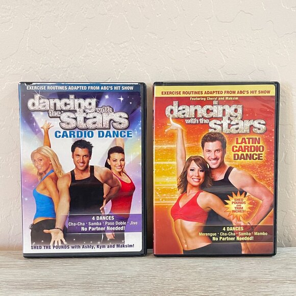 Set of 2 Dancing With The Stars Video DVD Cardio Latin Dance Exercise Workout - Picture 1 of 8